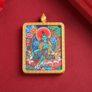 Green Tara Thangka Pendant Necklace
