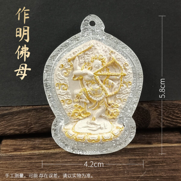 Kurukulle Ash-Gilded Tsa-Tsa - Silver Pendant Necklace