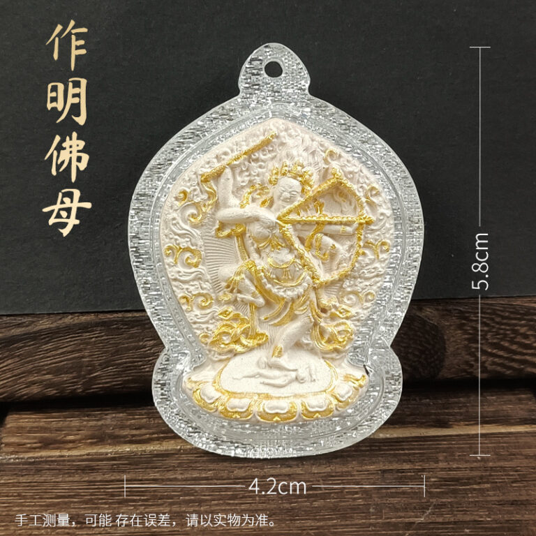 Kurukulle Ash-Gilded Tsa-Tsa – Silver Pendant Necklace